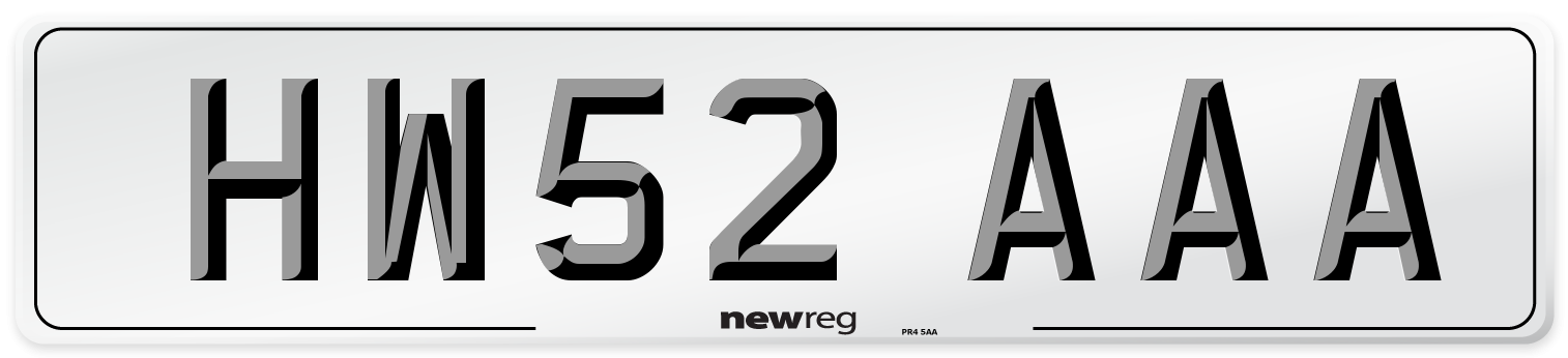 HW52 AAA Number Plate from New Reg